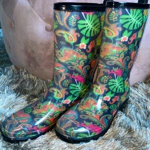 🪴Garden Rubber Boots🍃Multi-Color & Black🍃Size 8🍃✨NWOT✨🪴